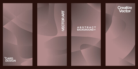 A set of four vertical panels with smooth, abstract brown waves and gradients. Elegant and modern design, ideal for backgrounds, presentations, or graphic design projects