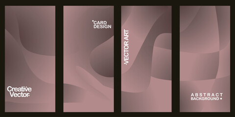 A set of four vertical panels with smooth, abstract brown waves and gradients. Elegant and modern design, ideal for backgrounds, presentations, or graphic design projects
