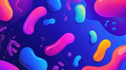 Naklejka premium Clean, vibrant depiction of probiotic bacteria forming organic shapes, bacteria, health-focused design