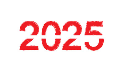 2025 Hand written numbers with brush. Calligraphy lettering for New Year. Vector template for banner, sign, greeting card, invitation, poster., shirt design, etc. vector illustration. EPS 10/AI