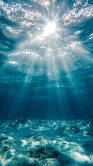 Fototapeta premium An abstract background of blue and white swimming pool water or ocean, illuminated by sunlight.