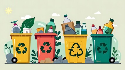 Global recycling day march 18 design illustration style