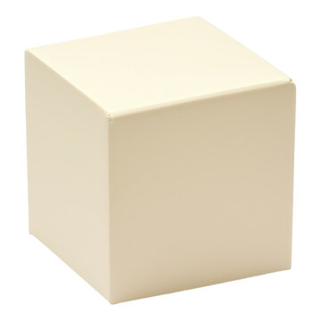 white cube geometric shape 3d design abstract solid block minimal clean modern structure isolated on png transparent background