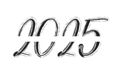2025 Hand written numbers with brush. Calligraphy lettering for New Year. Vector template for banner, sign, greeting card, invitation, poster., shirt design, etc. vector illustration. EPS 10/AI