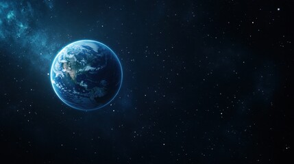 Obraz premium Stunning View of Earth in Outer Space with Starry Background