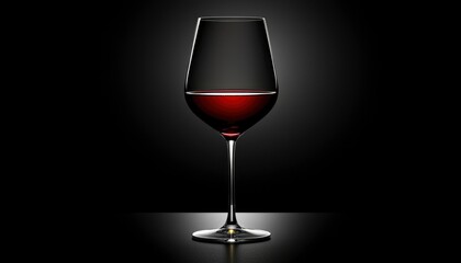 Elegant Red Wine Glass on Dark Background