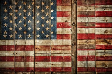 Fototapeta premium Rustic American Flag Wallpaper Background, Patriotism USA Flag Image, American Flag Texture, Vintage Stars Stripes Design