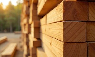 Wood texture lumber yard stacked wooden beams carpentry