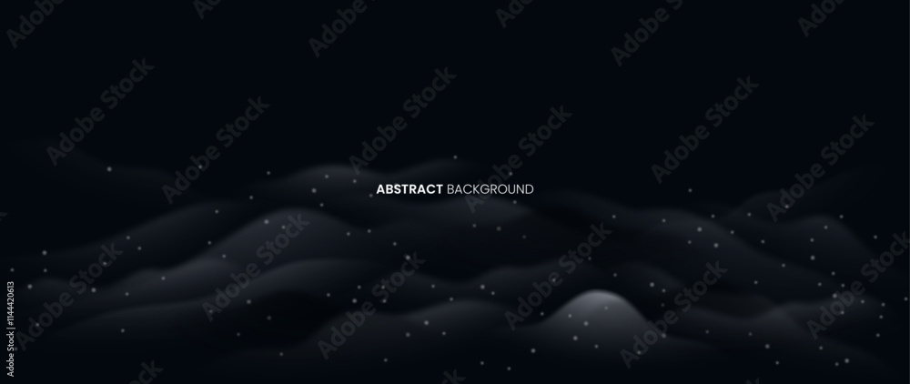 Poster abstract background with a pattern of a large number of clouds and many sparkling stars.