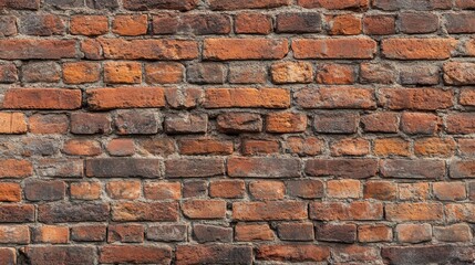 Obraz premium Textured Red Brick Wall with Rustic Charm and Weathered Appearance