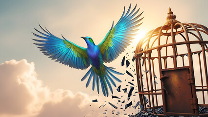 Obraz premium A bird flying in the sky