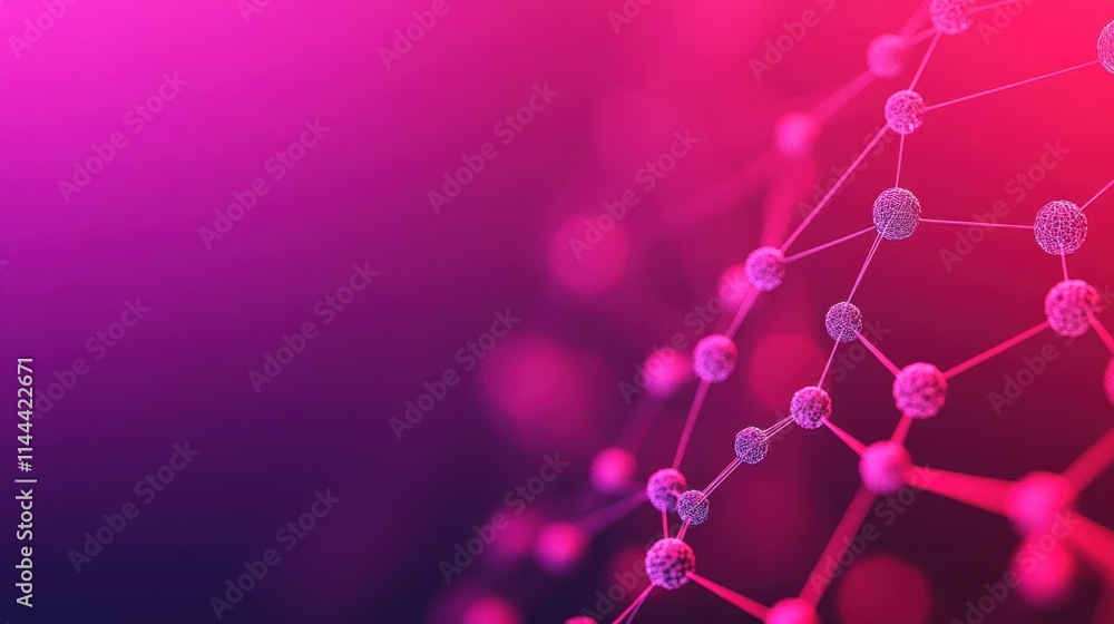 Poster abstract molecular structure with vibrant colorful background design