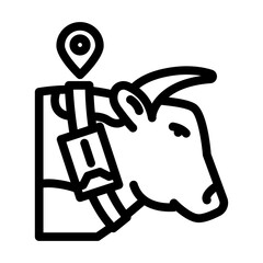 livestock tracker agri tech line icon vector. livestock tracker agri tech sign. isolated contour symbol black illustration