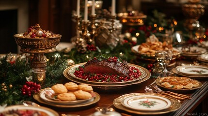 Fototapeta premium English christmas dinner