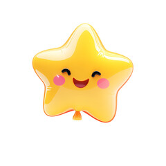 Cheerful yellow star-shaped balloon, perfect for children's parties.