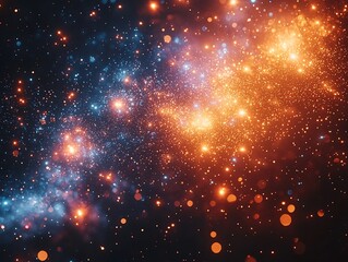 Obraz premium Mesmerizing Fireworks Explosion Lighting Up the Vibrant Night Sky with Dazzling Star Patterns and Colorful Sparks