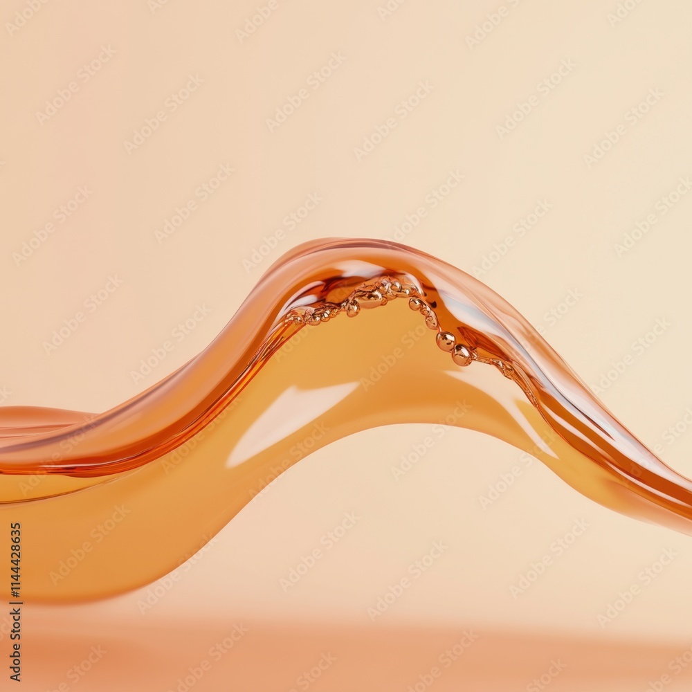 Aufkleber abstract flowing liquid shape in soft orange color on smooth background