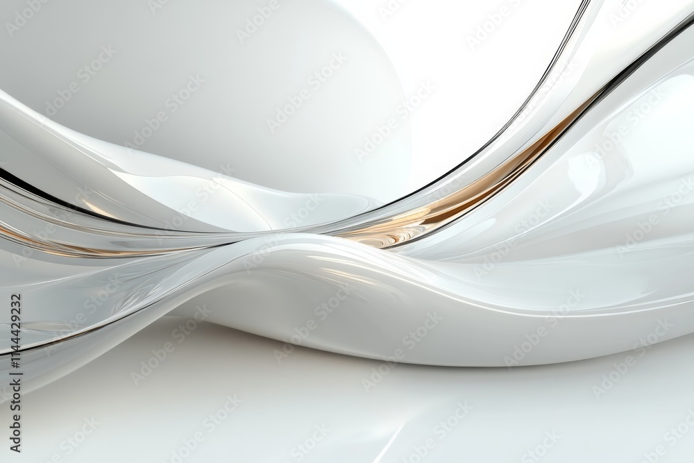 Poster elegant smooth curves showcase modern design elements in a bright minimalist space with reflective s