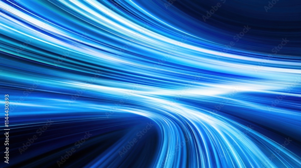 Poster abstract blue light wave background with dynamic flowing lines and patterns