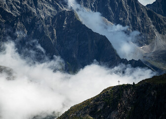 clouds in the mountains