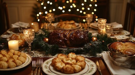 Fototapeta premium traditional english christmas foods