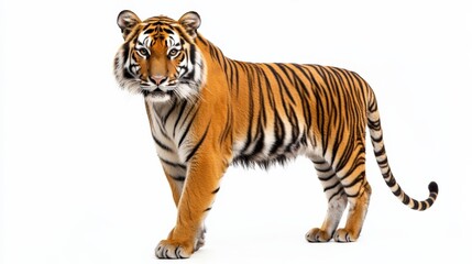 Fototapeta premium a tiger stands on a white background