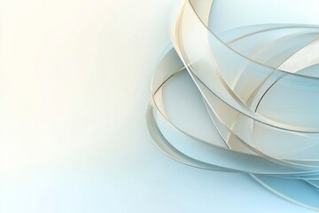 Fototapeta premium Abstract design featuring flowing shapes in soft colors arranged against a light background showcasing movement and depth