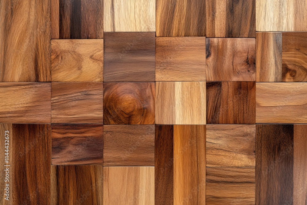 Poster beautiful wooden floor with varying shades and textures featuring intricate patterns in a modern int