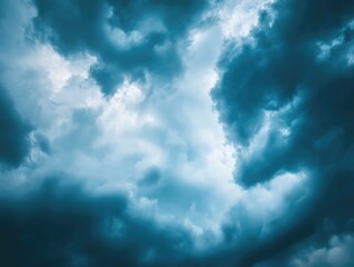 Fototapeta premium Dramatic clouds with lightning and dark ominous tones.