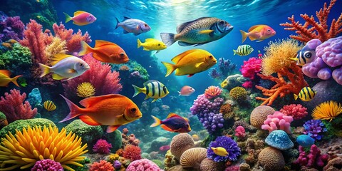 Stunning High-Definition Aquarium Fish Photography: Vibrant Coral Reef, Colorful Fish, Underwater World