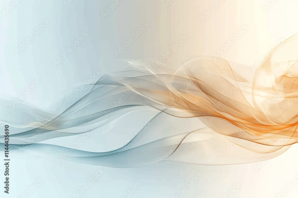 Poster abstract flowing waves in soft colors evoke a sense of calm and tranquility in a serene environment
