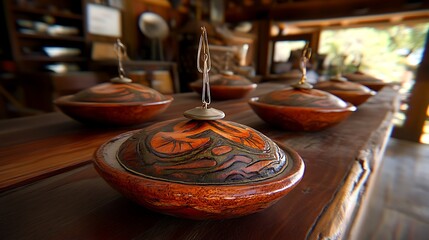 Obraz premium Handcrafted Decorative Bowls with Intricate Artistry and Design