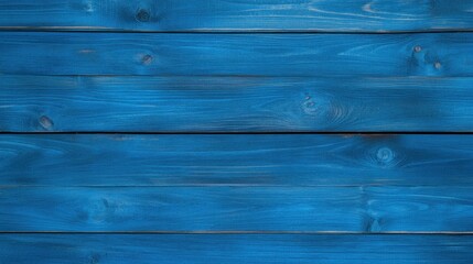 Naklejka premium Vibrant Blue Wooden Planks with Natural Grain and Texture for Background