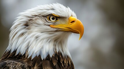 Fototapeta premium Close up of a bald eagle's head