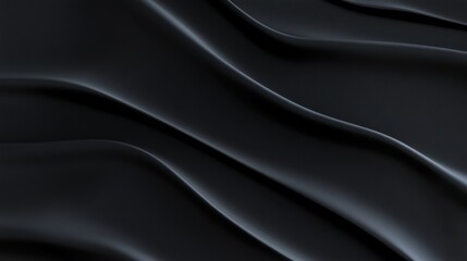 Fototapeta premium Elegant Black Fabric Texture with Soft Waves and Natural Flowing Patterns