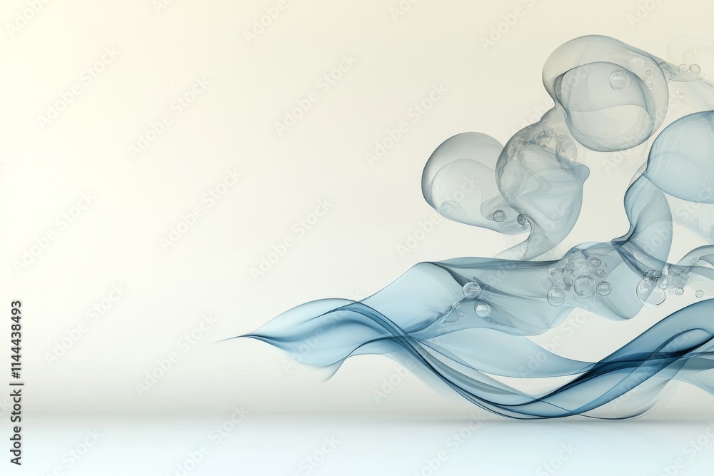 Aufkleber fluid abstract blue swirls and bubbles create a calming artistic background for various applications