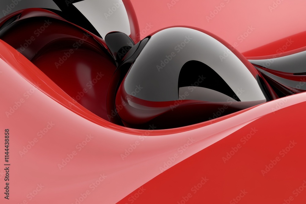 Poster abstract design featuring smooth curves and contrasting colors in a vibrant and artistic composition
