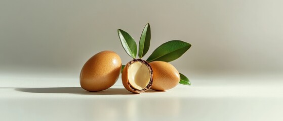 argan fruit and leaves