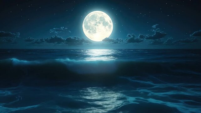 Serene Moonlit Ocean 