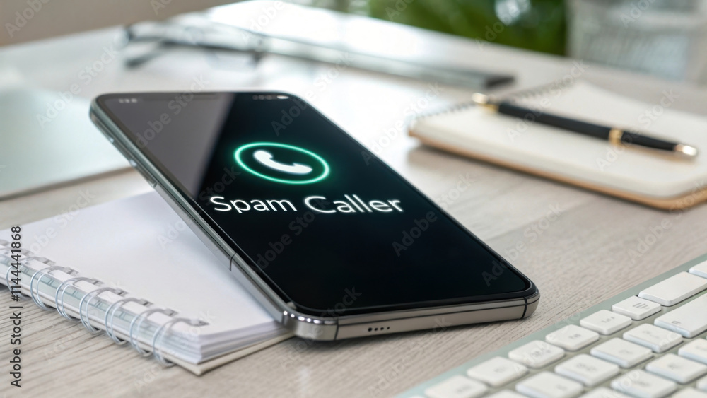 Poster a smartphone displaying a 