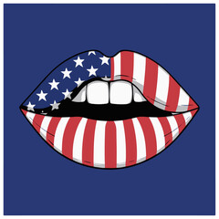 American lips illustration vector design