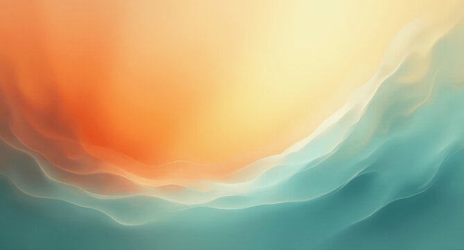 Tangerine and Pale Gold gradient background with Silvery Mint Blue light, high angle, soft organic abstraction, riot background, high-quality digital art.