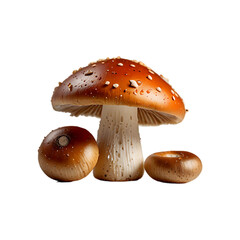 Obraz premium Close up Mushroom isolated on a transparent background