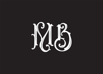 MB initial creative modern minimalist elegant logo design for luxury band company
