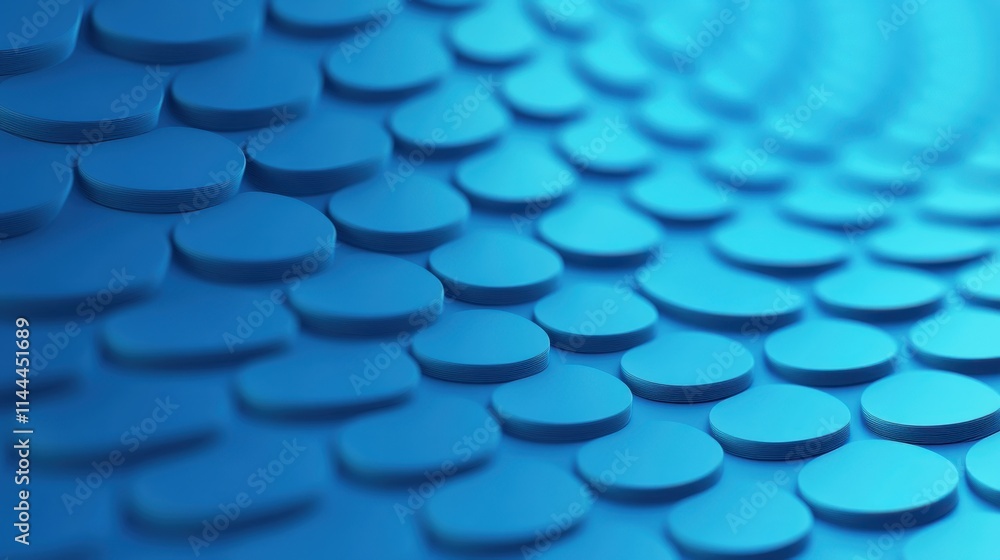 Poster abstract blue circular pattern with depth and texture for creative designs