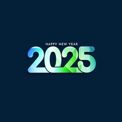 Modern Happy new year 2025 colorful text background