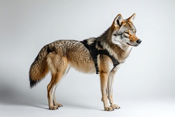 Obraz premium coyote with a black harness