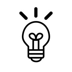 ひらめきを表現している電球アイコン