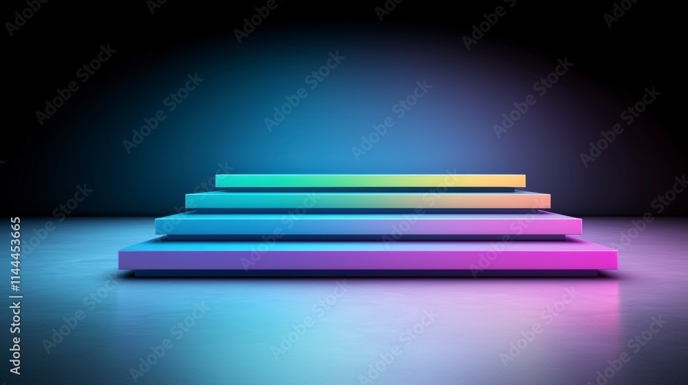 Aufkleber abstract pastel gradient platform holographic 3d render product display showcase