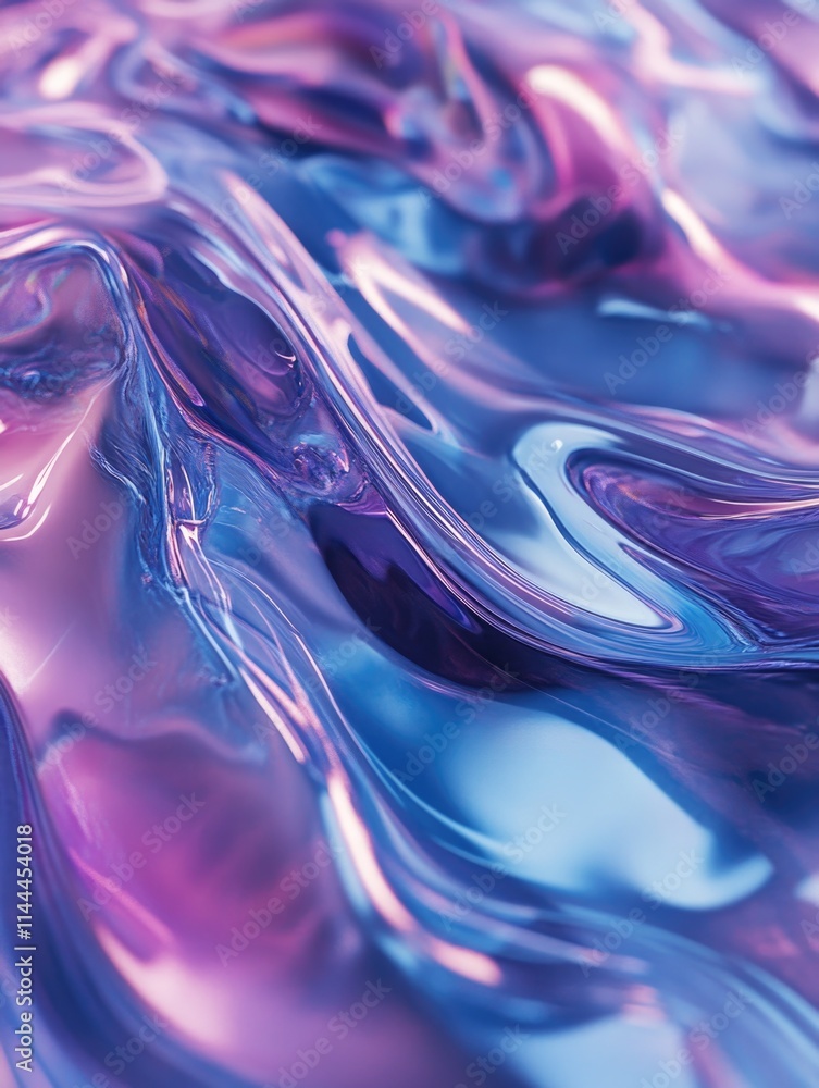 Poster Close-up of swirling liquid art with vibrant colors, creating an abstract and flowing texture that is visually appealing.